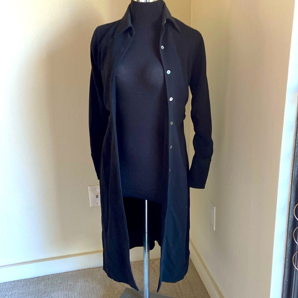 Banana Republic coat dress, button down, collar and cuffs add sophistication